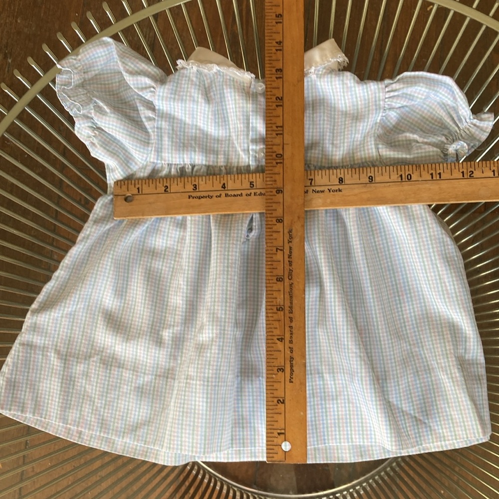 Vintage check dress with goose duck applique size 12 months 80s 90s - Picture 4 of 12